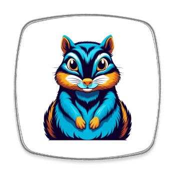 Chipmunk Coloré Kawaii Dessin Animé Personnage Clipart - Magnet carré - blanc - Devant