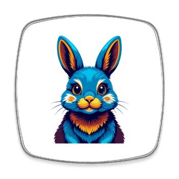 Hase Bunte Kawaii Cartoon Figur Clipart - Viereckiger Kühlschrankmagnet - Weiß - Vorne