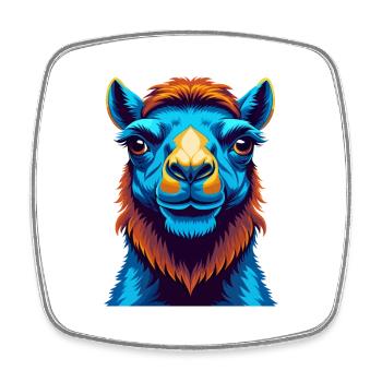 Camel Colorful Kawaii Cartoon Character Clipart - Square fridge magnet - white - Front