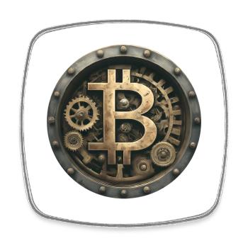 La machine Bitcoin - Magnet carré - blanc - Devant