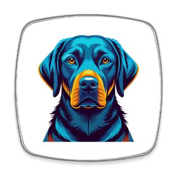 Labrador Retriever Hund Buntes Kawaii Cartoon Haustier - Viereckiger Kühlschrankmagnet - Weiß - Vorne
