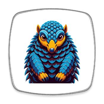 Pangolin Colorful Kawaii Cartoon Character Clipart - Square fridge magnet - white - Front