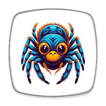 araignée coloré Kawaii personnage de dessin animé Clipart - Magnet carré - blanc - Devant