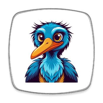 Storch Bunte Kawaii Cartoon Figur Clipart - Viereckiger Kühlschrankmagnet - Weiß - Vorne