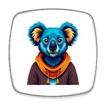 Koala Bunte Kawaii Cartoon Figur Clipart - Viereckiger Kühlschrankmagnet - Weiß - Vorne