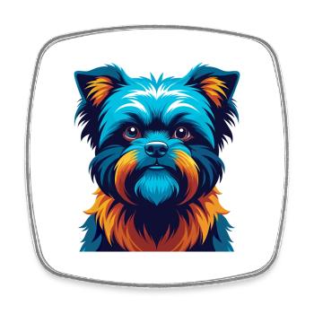 Affenpinscher chien coloré Kawaii dessin animé Clipart - Magnet carré - blanc - Devant