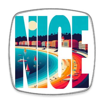 Nice Riviera Arc in Colors - Square fridge magnet - white - Front