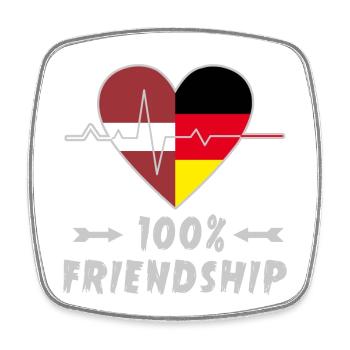 Lettland und Deutschland 100% Freundschaft - Viereckiger Kühlschrankmagnet - Weiß - Vorne