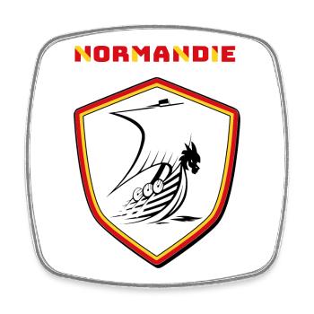 Normandie - Viereckiger Kühlschrankmagnet - Weiß - Vorne