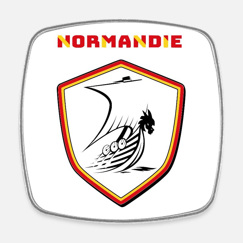 Normandie - Magnet carré - blanc