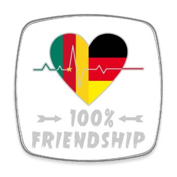 Kamerun und Deutschland 100% Freundschaft - Viereckiger Kühlschrankmagnet - Weiß - Vorne