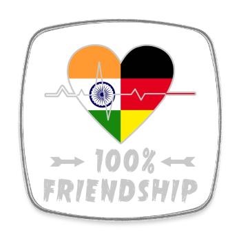Indien und Deutschland 100% Freundschaft - Viereckiger Kühlschrankmagnet - Weiß - Vorne