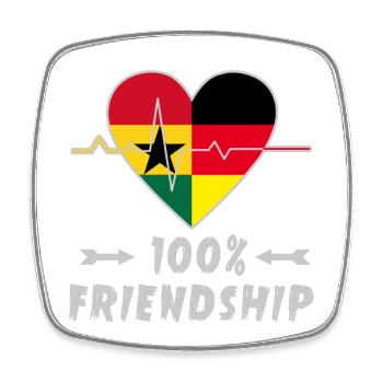 Ghana und Deutschland 100% Freundschaft - Viereckiger Kühlschrankmagnet - Weiß - Vorne