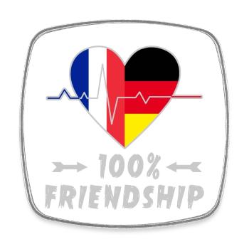 La France et l'Allemagne : une amitié à 100 % - Magnet carré - blanc - Devant