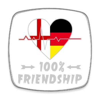 L'Angleterre et l'Allemagne : amitié à 100 % - Magnet carré - blanc - Devant