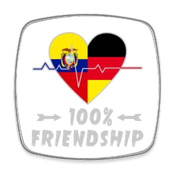 Ecuador und Deutschland 100% Freundschaft - Viereckiger Kühlschrankmagnet - Weiß - Vorne