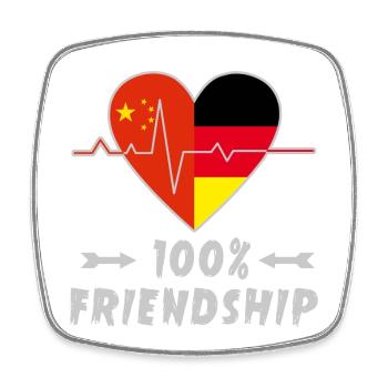 China and Germany 100% friendship - Square fridge magnet - white - Front