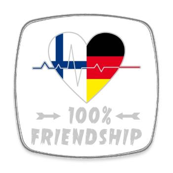 Finnland und Deutschland 100% Freundschaft - Viereckiger Kühlschrankmagnet - Weiß - Vorne