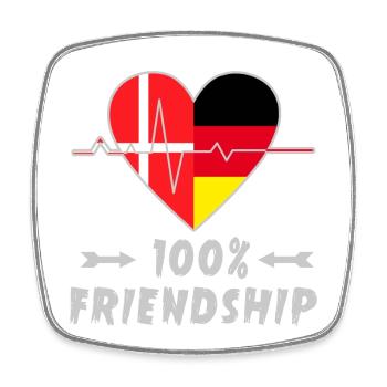 Dänemark und Deutschland 100% Freundschaft - Viereckiger Kühlschrankmagnet - Weiß - Vorne