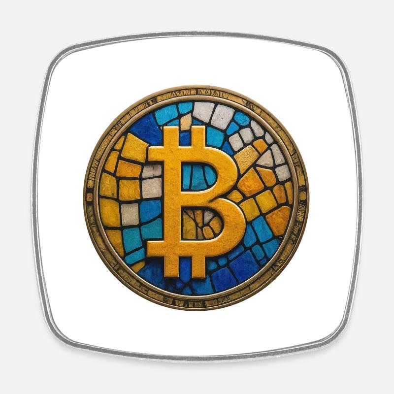 Bitcoin Mosaic - Square fridge magnet - white