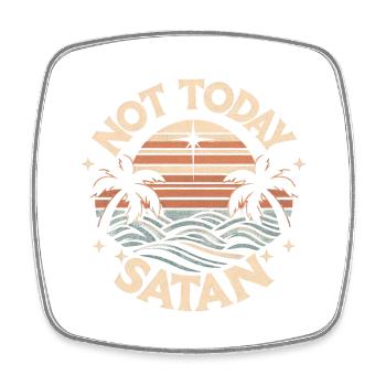 Nicht heute Satan: Retro Beach Vibes Humor - Viereckiger Kühlschrankmagnet - Weiß - Vorne