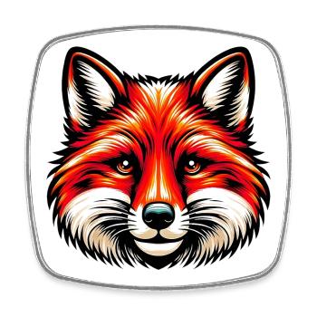 Fuchs - Viereckiger Kühlschrankmagnet - Weiß - Vorne