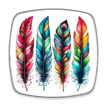 Feathers - Square fridge magnet - white - Front