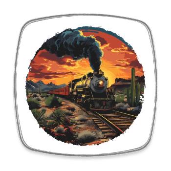 Railway Portrait - Square fridge magnet - white - Front