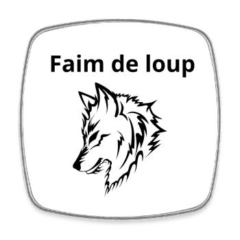 T-shirt loup humour - Magnet carré - blanc - Devant