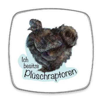 The Plush Raptors - Square fridge magnet - white - Front