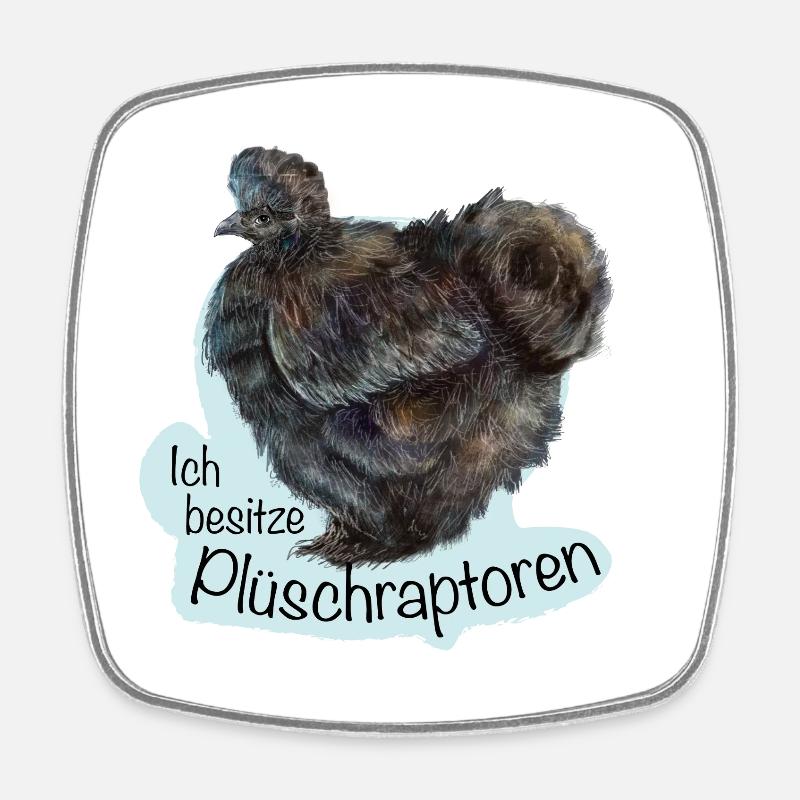 Les rapaces en peluche - Magnet carré - blanc
