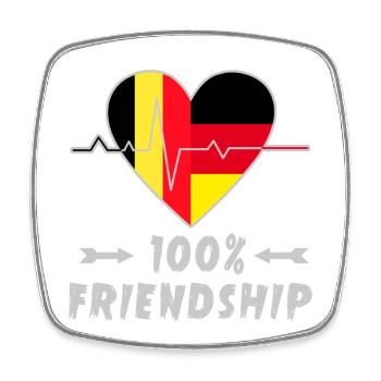 La Belgique et l'Allemagne : amitié à 100 % - Magnet carré - blanc - Devant