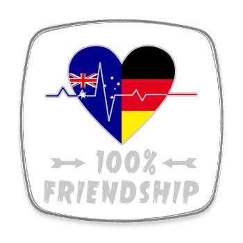 Australien und Deutschland 100% Freundschaft - Viereckiger Kühlschrankmagnet - Weiß - Vorne