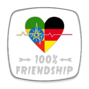 Ethiopia and Germany 100% friendship - Square fridge magnet - white - Front