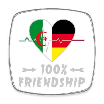 100 % amitié entre l'Algérie et l'Allemagne - Magnet carré - blanc - Devant