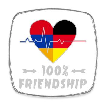 Armenien und Deutschland 100% Freundschaft - Viereckiger Kühlschrankmagnet - Weiß - Vorne