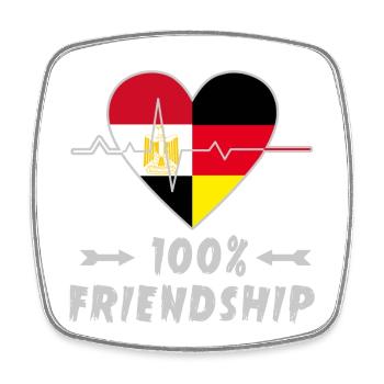 Ägypten und Deutschland 100% Freundschaft - Viereckiger Kühlschrankmagnet - Weiß - Vorne