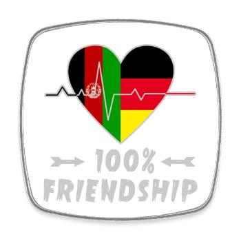 Afghanistan und Deutschland 100% Freundschaft - Viereckiger Kühlschrankmagnet - Weiß - Vorne