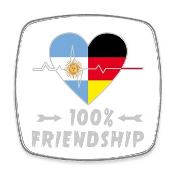 100 % amitié entre l'Argentine et l'Allemagne - Magnet carré - blanc - Devant