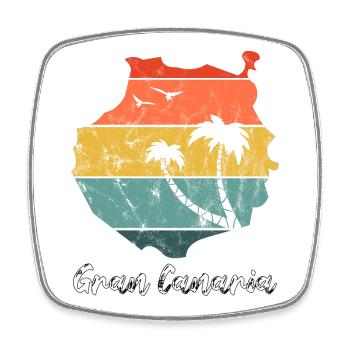 Gran Canaria outline map Canary Islands retro vintage - Square fridge magnet - white - Front