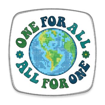 one for all, all for one - retro - Viereckiger Kühlschrankmagnet - Weiß - Vorne