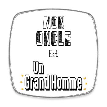 Mon Oncle Est Un Grand Homme - Magnet carré - blanc - Devant