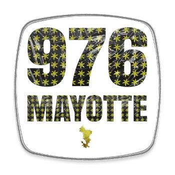 T-SHIRT 976 MAYOTTE - Viereckiger Kühlschrankmagnet - Weiß - Vorne