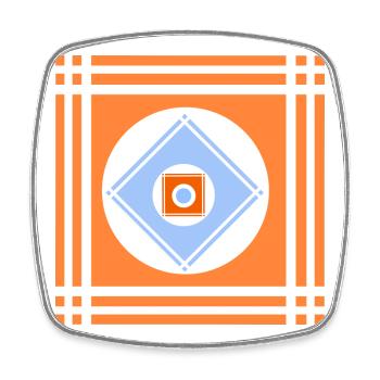 Geometrische Farbenspiele im Quadrat - Viereckiger Kühlschrankmagnet - Weiß - Vorne