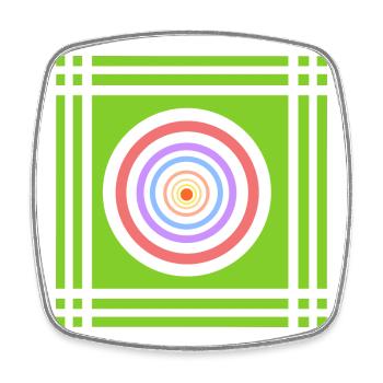 Geometric play of colours in colour - Square fridge magnet - white - Front