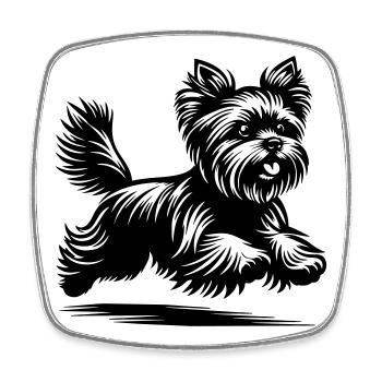 Yorkshire Terrier - Square fridge magnet - white - Front