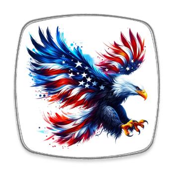 Adler Flagge USA USA Amerikanisch - Viereckiger Kühlschrankmagnet - Weiß - Vorne