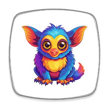 Aye Aye Bunte Kawaii Cartoon Figur Clipart - Viereckiger Kühlschrankmagnet - Weiß - Vorne