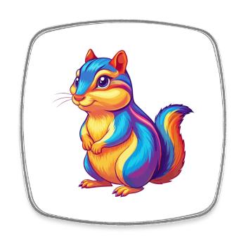 Chipmunk Coloré Kawaii Dessin Animé Personnage Clipart - Magnet carré - blanc - Devant