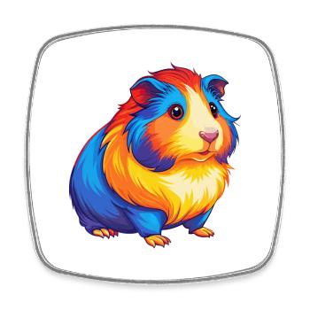 Cochon d’Inde Coloré Kawaii Dessin animé Personnage Animal de compagnie - Magnet carré - blanc - Devant